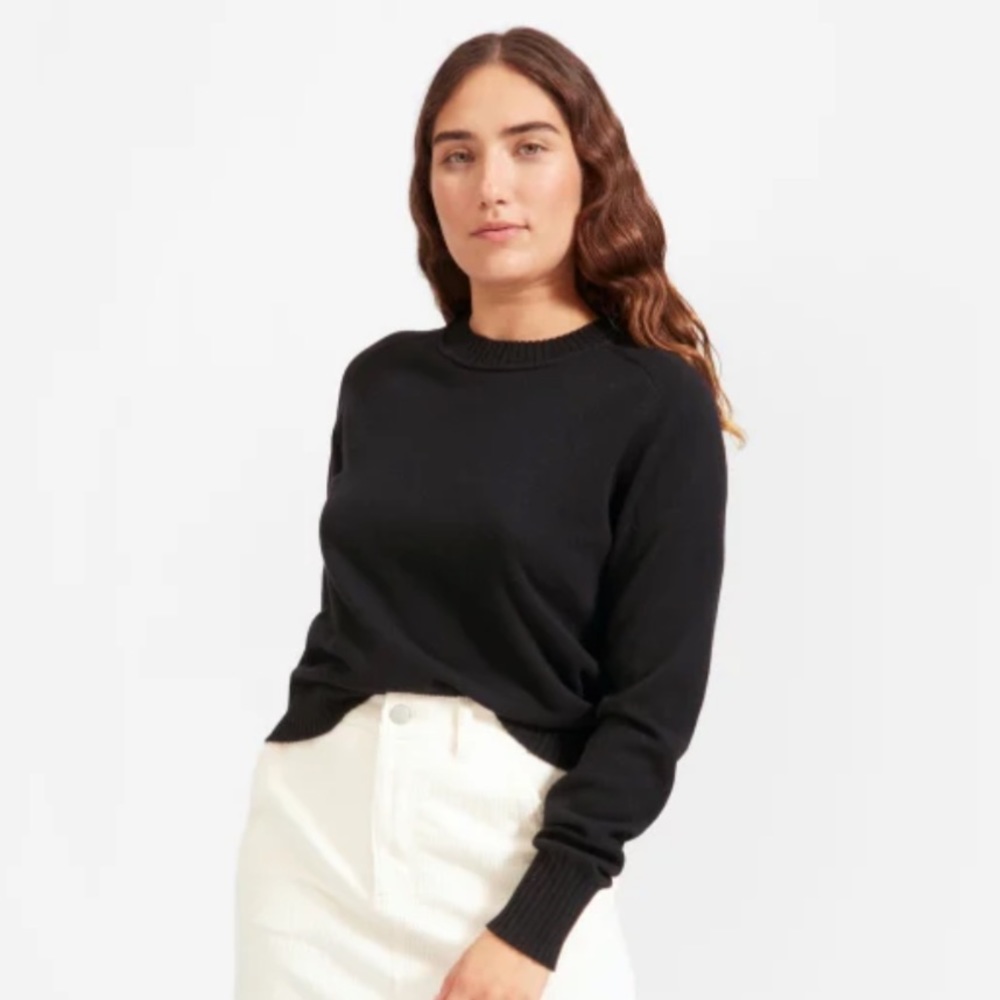 Everlane Cashmere Vintage Crew Black Small